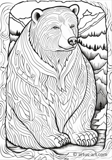 Pagina de colorat cu urs